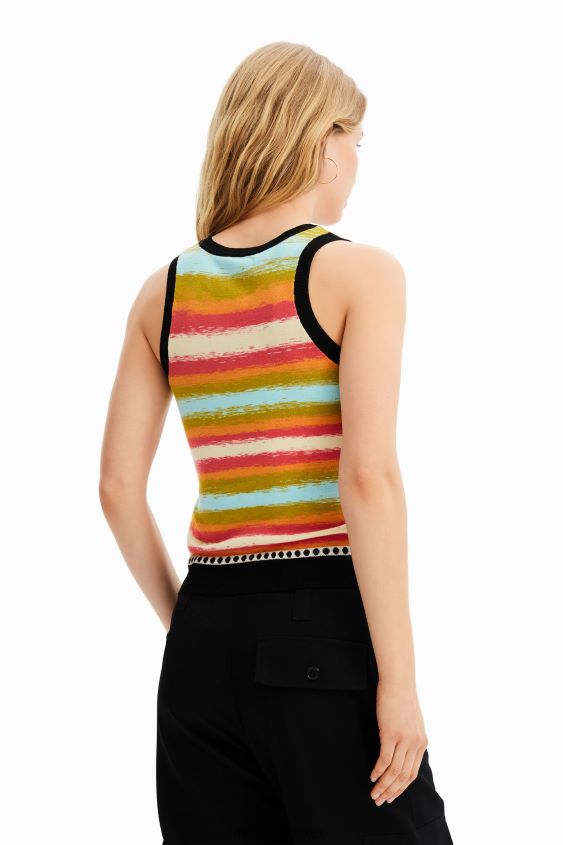 Desigual mujer camiseta con bordes tejidos VZ26R0429 ropa