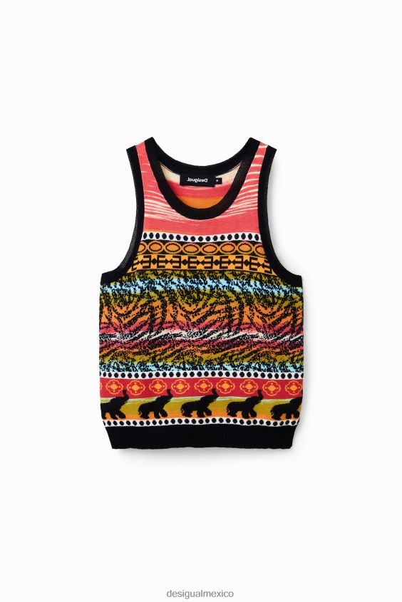 Desigual mujer camiseta con bordes tejidos VZ26R0429 ropa