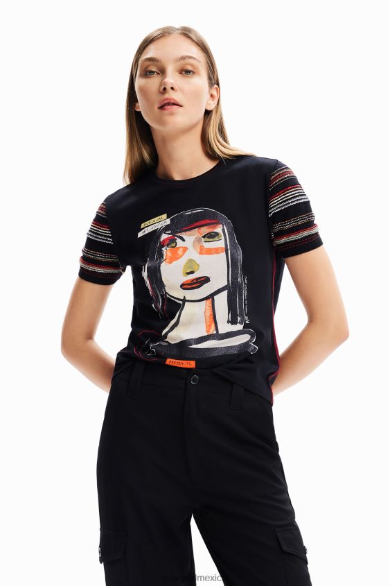 Desigual mujer camiseta con cara artística VZ26R039 ropa