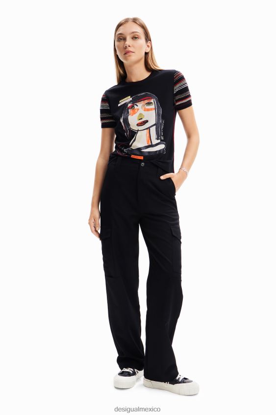 Desigual mujer camiseta con cara artística VZ26R039 ropa