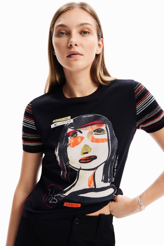 Desigual mujer camiseta con cara artística VZ26R039 ropa