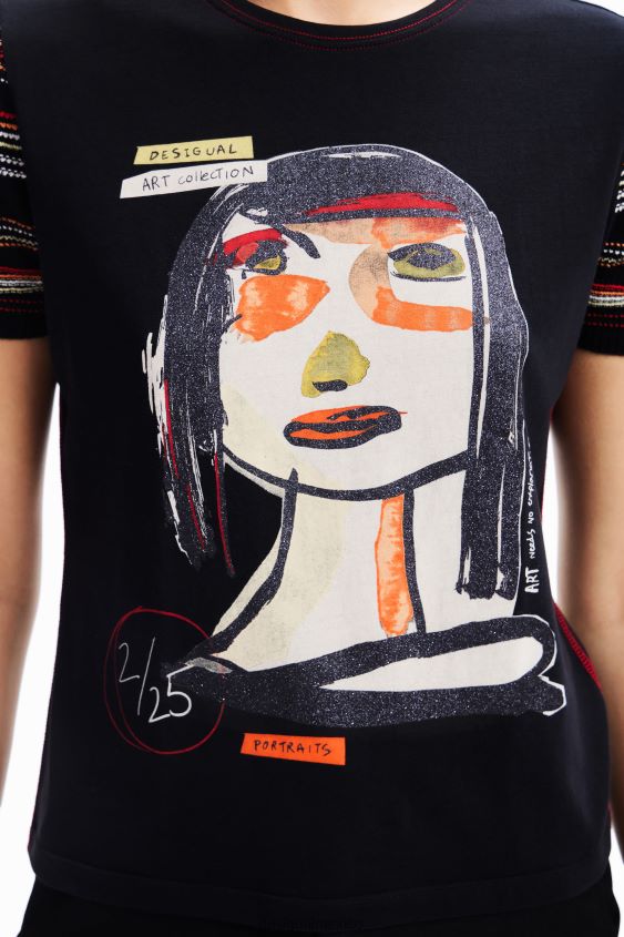 Desigual mujer camiseta con cara artística VZ26R039 ropa