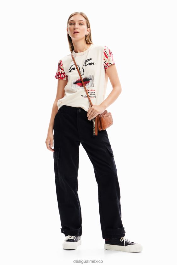 Desigual mujer camiseta con cara artística VZ26R0991 ropa