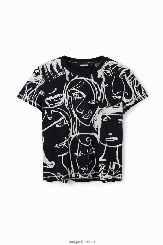 Desigual mujer camiseta con cara en contraste VZ26R0130 ropa