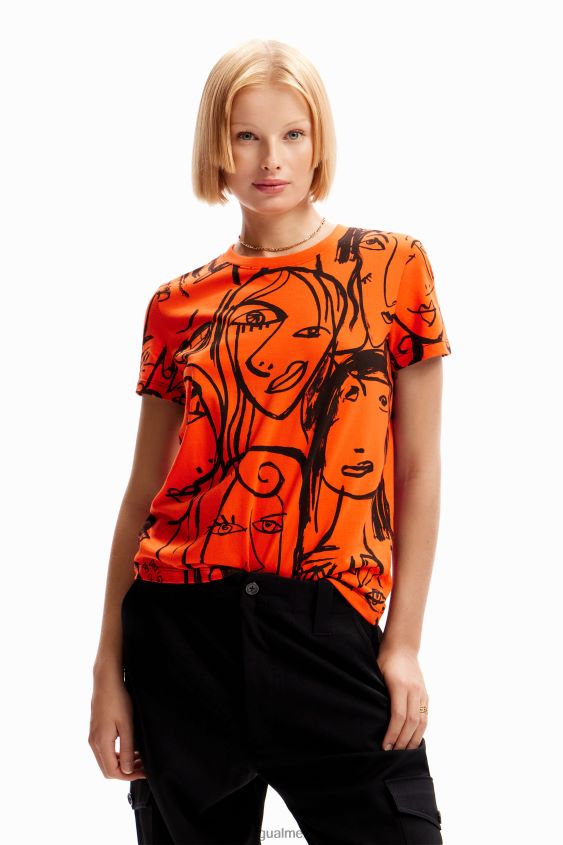 Desigual mujer camiseta con cara en contraste VZ26R0978 ropa