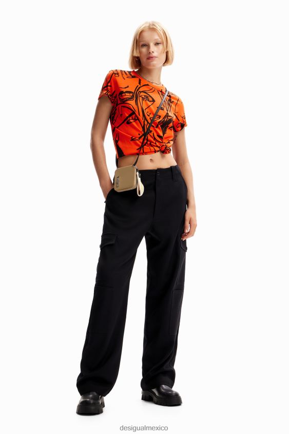 Desigual mujer camiseta con cara en contraste VZ26R0978 ropa