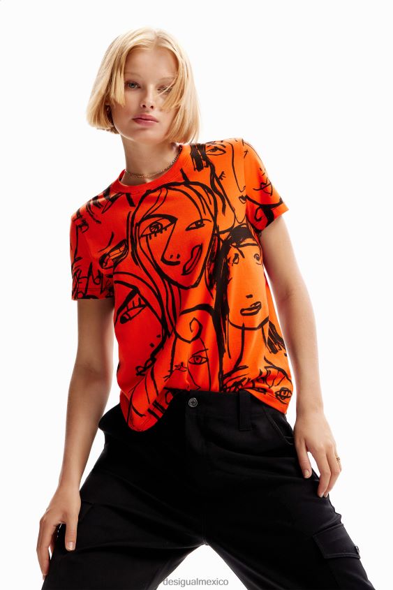 Desigual mujer camiseta con cara en contraste VZ26R0978 ropa