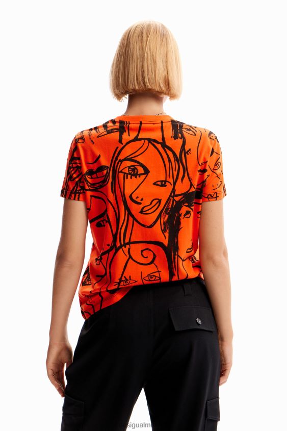 Desigual mujer camiseta con cara en contraste VZ26R0978 ropa