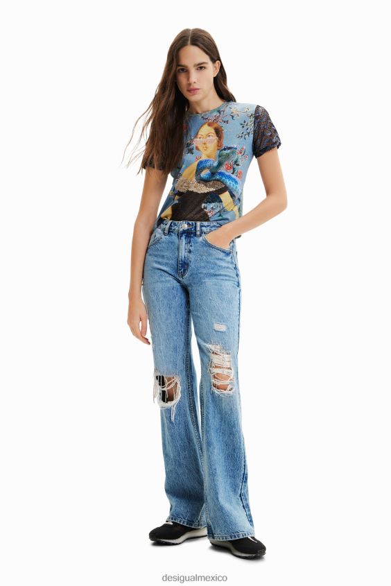 Desigual mujer camiseta con collage de punto VZ26R0858 ropa
