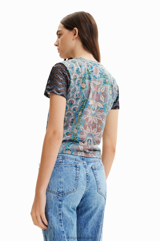Desigual mujer camiseta con collage de punto VZ26R0858 ropa