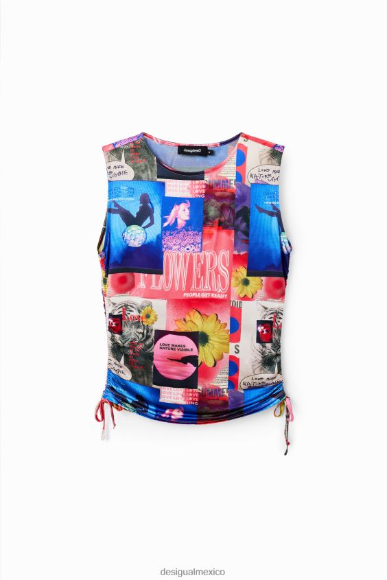 Desigual mujer camiseta con collage fruncido VZ26R0578 ropa