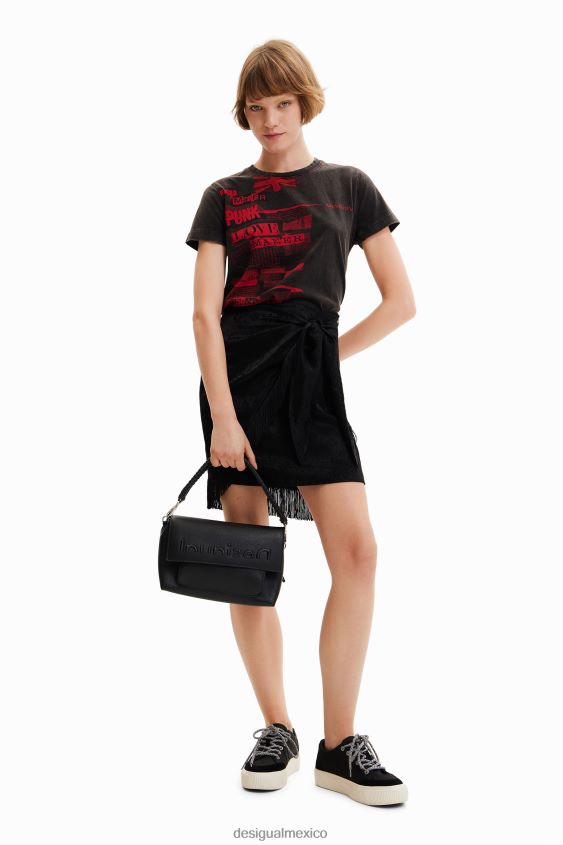 Desigual mujer camiseta con efecto periódico lavado VZ26R01004 ropa