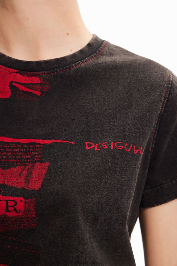 Desigual mujer camiseta con efecto periódico lavado VZ26R01004 ropa