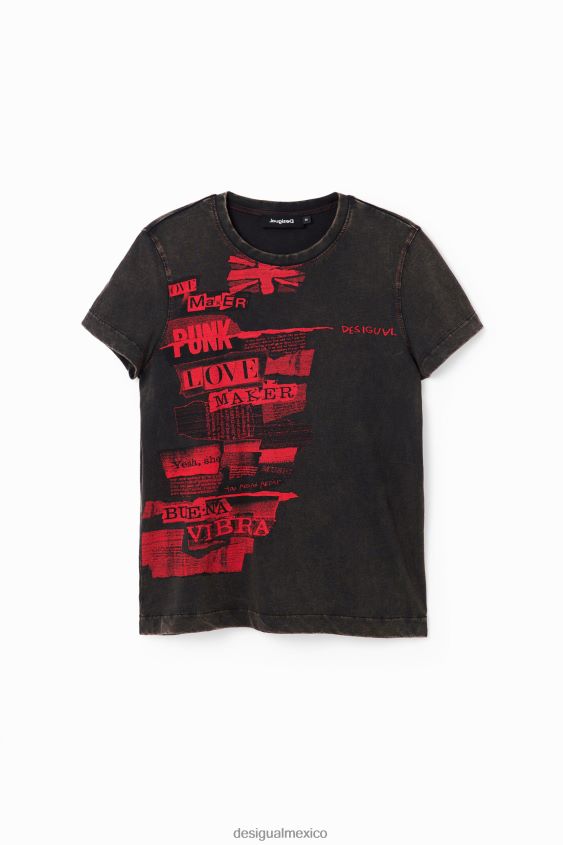 Desigual mujer camiseta con efecto periódico lavado VZ26R01004 ropa