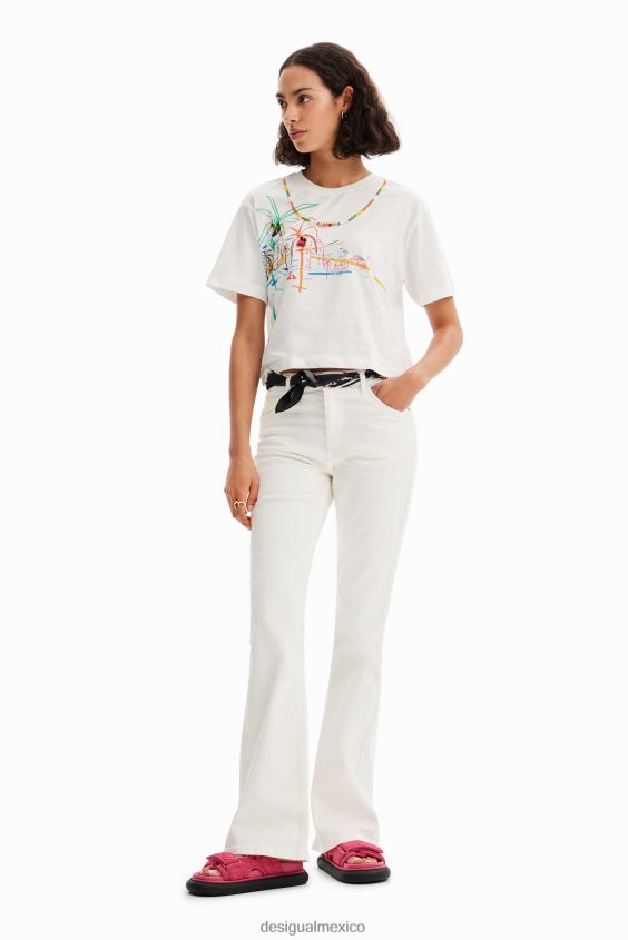 Desigual mujer camiseta con ilustración de collar VZ26R0606 ropa