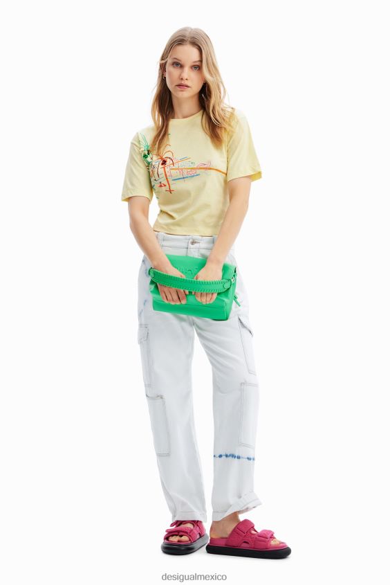 Desigual mujer camiseta con ilustración de collar VZ26R0776 ropa