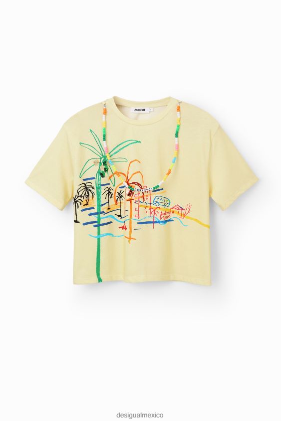 Desigual mujer camiseta con ilustración de collar VZ26R0776 ropa