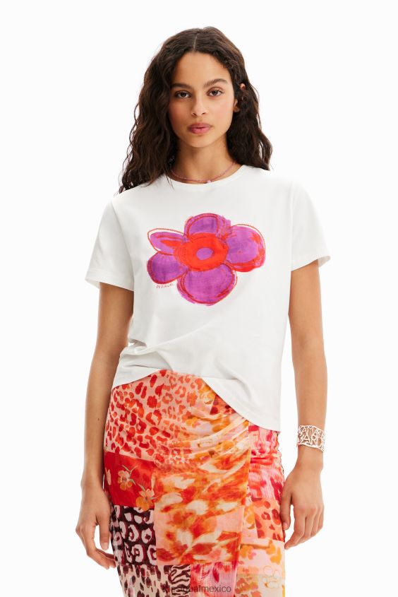 Desigual mujer camiseta con ilustración de flores VZ26R037 ropa