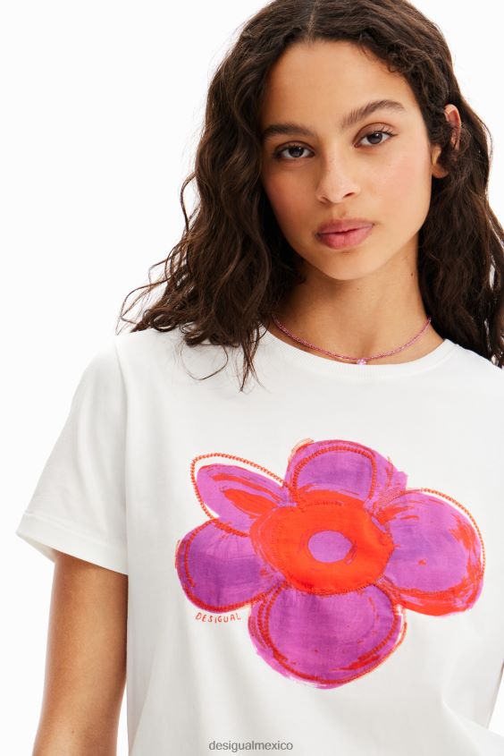 Desigual mujer camiseta con ilustración de flores VZ26R037 ropa