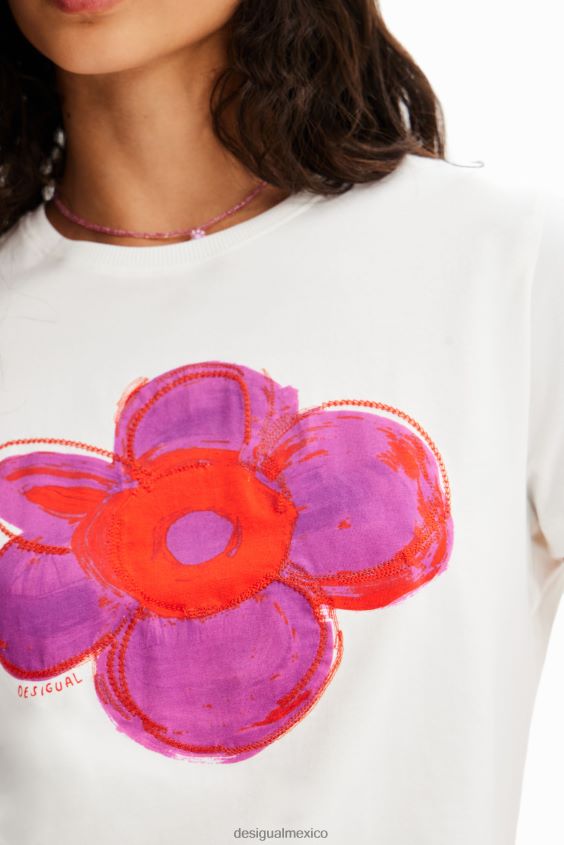 Desigual mujer camiseta con ilustración de flores VZ26R037 ropa