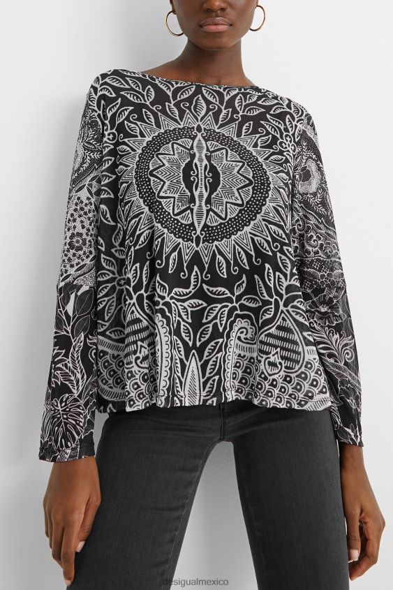 Desigual mujer camiseta con mandalas y volantes VZ26R01097 ropa