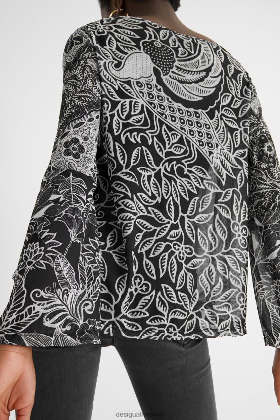 Desigual mujer camiseta con mandalas y volantes VZ26R01097 ropa