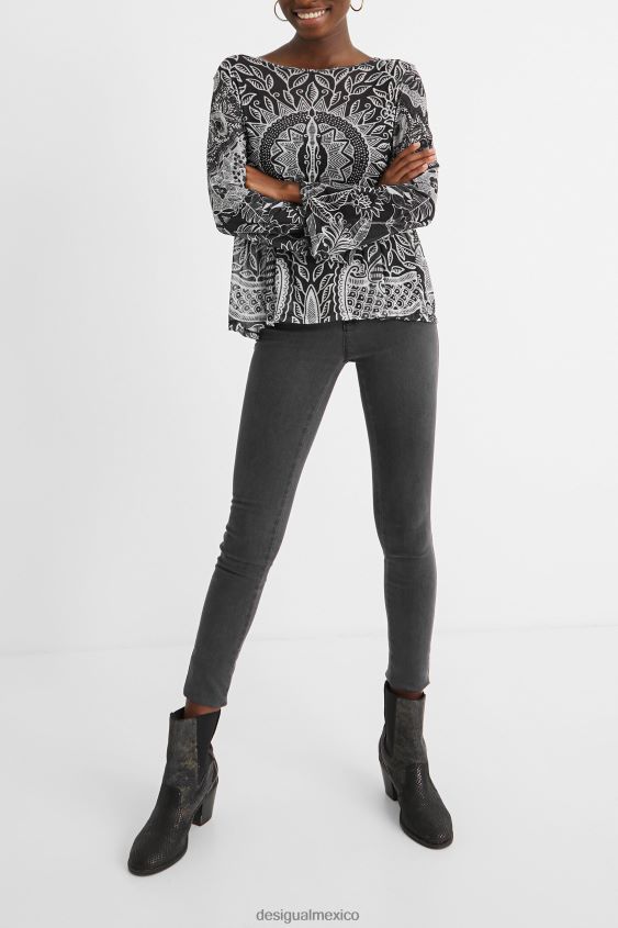 Desigual mujer camiseta con mandalas y volantes VZ26R01097 ropa