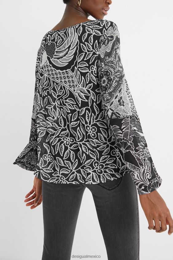 Desigual mujer camiseta con mandalas y volantes VZ26R01097 ropa