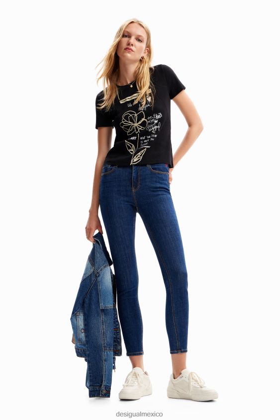 Desigual mujer camiseta con mensaje de flores VZ26R0121 ropa