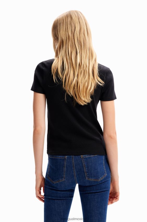 Desigual mujer camiseta con mensaje de flores VZ26R0121 ropa