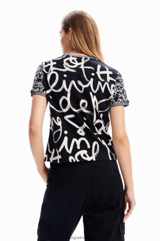 Desigual mujer camiseta con mensaje en contraste VZ26R0328 ropa