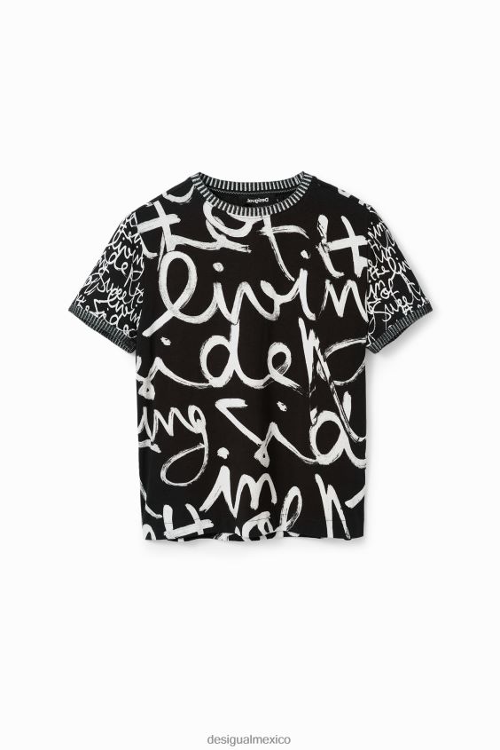 Desigual mujer camiseta con mensaje en contraste VZ26R0328 ropa
