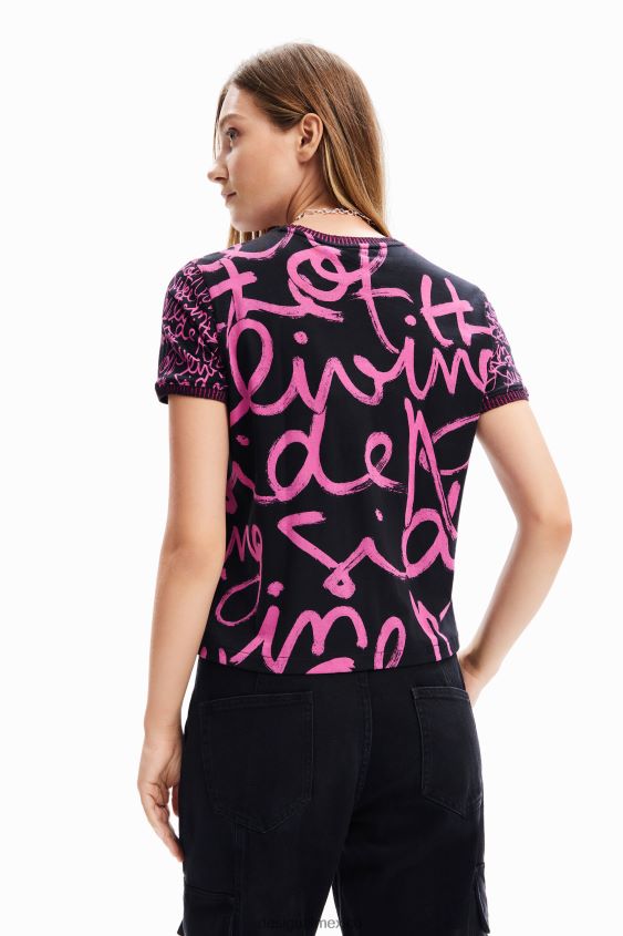 Desigual mujer camiseta con mensaje en contraste VZ26R0654 ropa