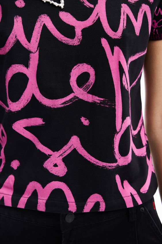 Desigual mujer camiseta con mensaje en contraste VZ26R0654 ropa