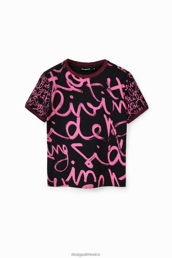 Desigual mujer camiseta con mensaje en contraste VZ26R0654 ropa