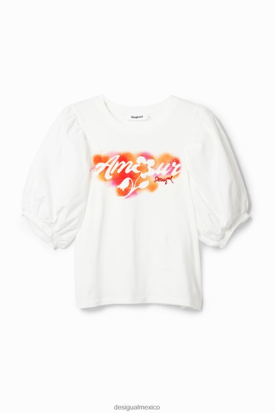Desigual mujer camiseta con mensaje en las mangas VZ26R0298 ropa