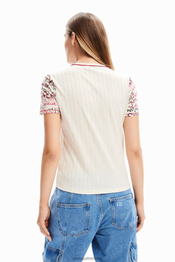 Desigual mujer camiseta con mensaje texturizado VZ26R0153 ropa