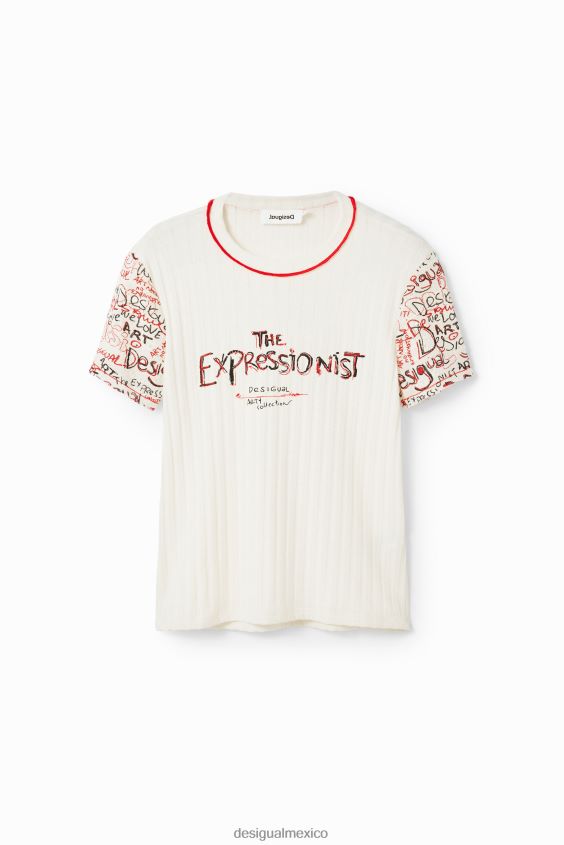 Desigual mujer camiseta con mensaje texturizado VZ26R0153 ropa