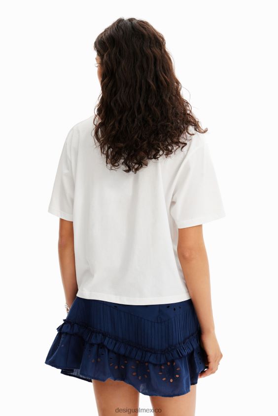 Desigual mujer camiseta con parche de flores VZ26R0142 ropa