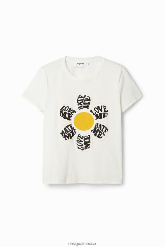 Desigual mujer camiseta con parche de margaritas VZ26R0493 ropa