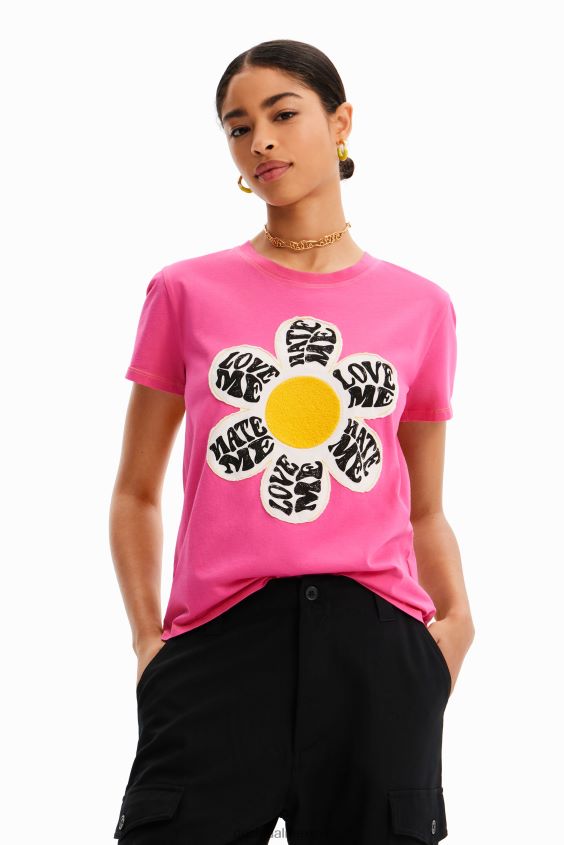 Desigual mujer camiseta con parche de margaritas VZ26R0938 ropa