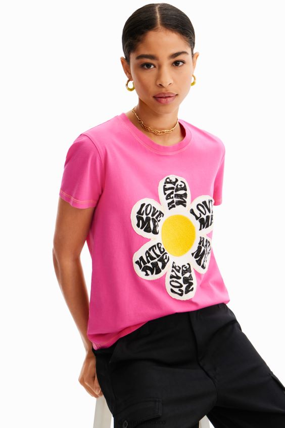 Desigual mujer camiseta con parche de margaritas VZ26R0938 ropa