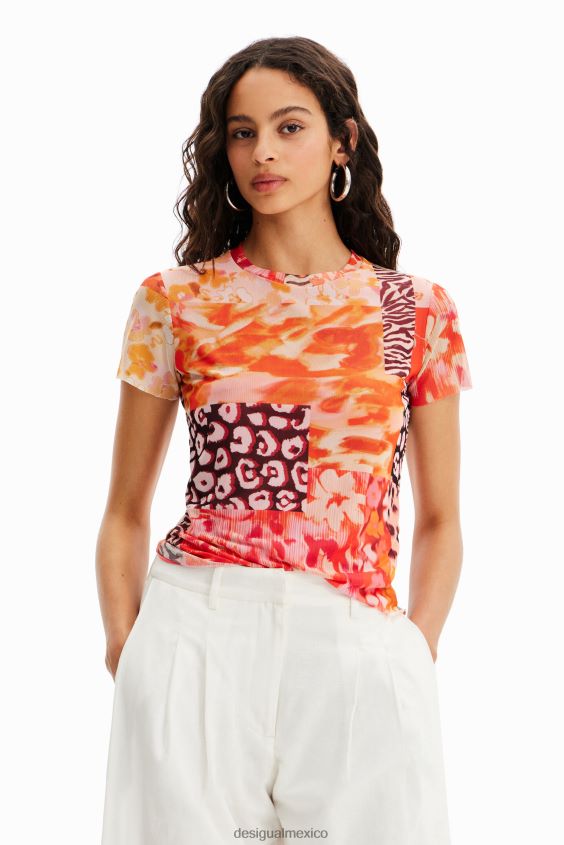 Desigual mujer camiseta con parche de tul VZ26R0375 ropa
