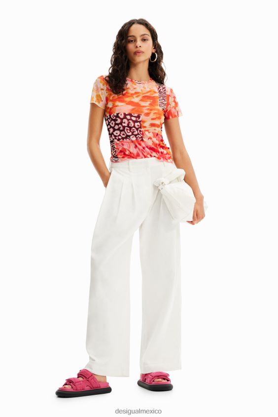Desigual mujer camiseta con parche de tul VZ26R0375 ropa