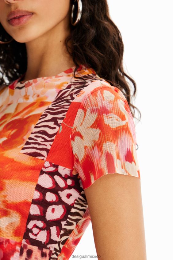 Desigual mujer camiseta con parche de tul VZ26R0375 ropa
