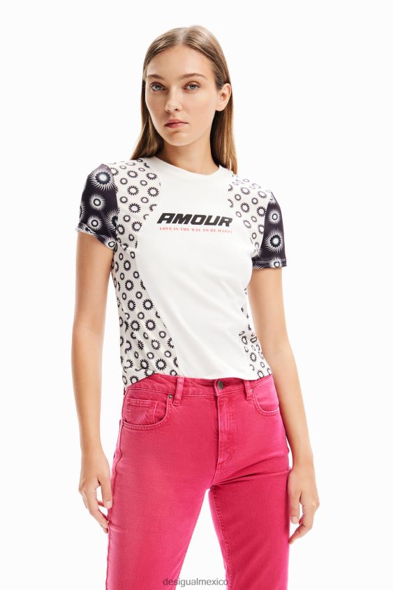 Desigual mujer camiseta con patchwork geométrico VZ26R073 ropa