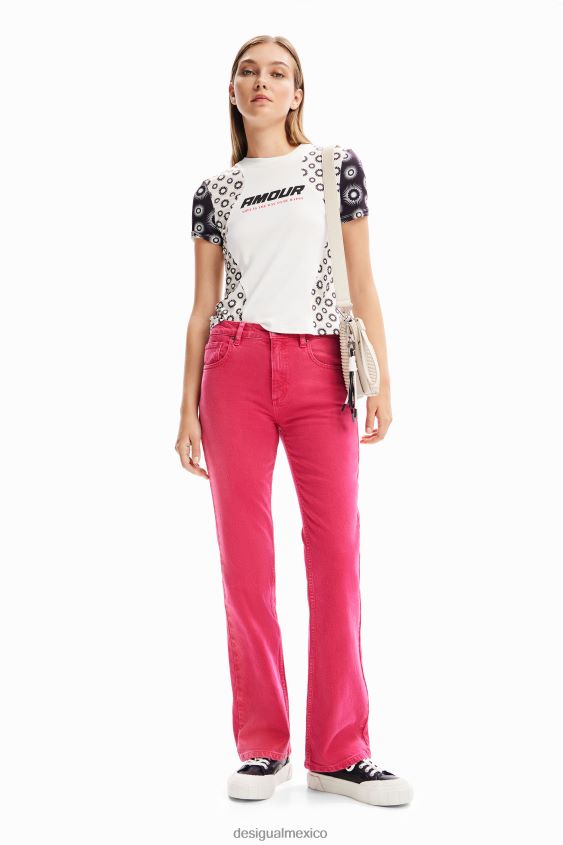 Desigual mujer camiseta con patchwork geométrico VZ26R073 ropa