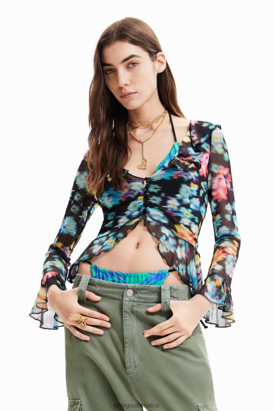 Desigual mujer camiseta con volantes y flores VZ26R0608 ropa