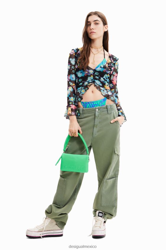 Desigual mujer camiseta con volantes y flores VZ26R0608 ropa