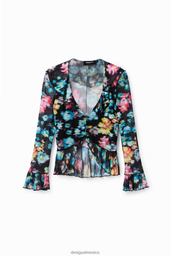 Desigual mujer camiseta con volantes y flores VZ26R0608 ropa